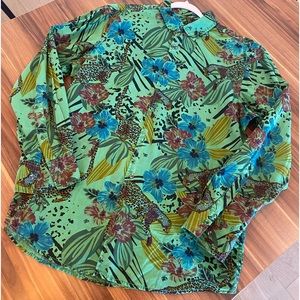 INC Jungle Long-sleeve Button Down